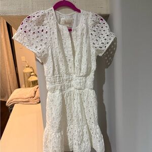 Anthropologie White Eyelet Cotton Dress
